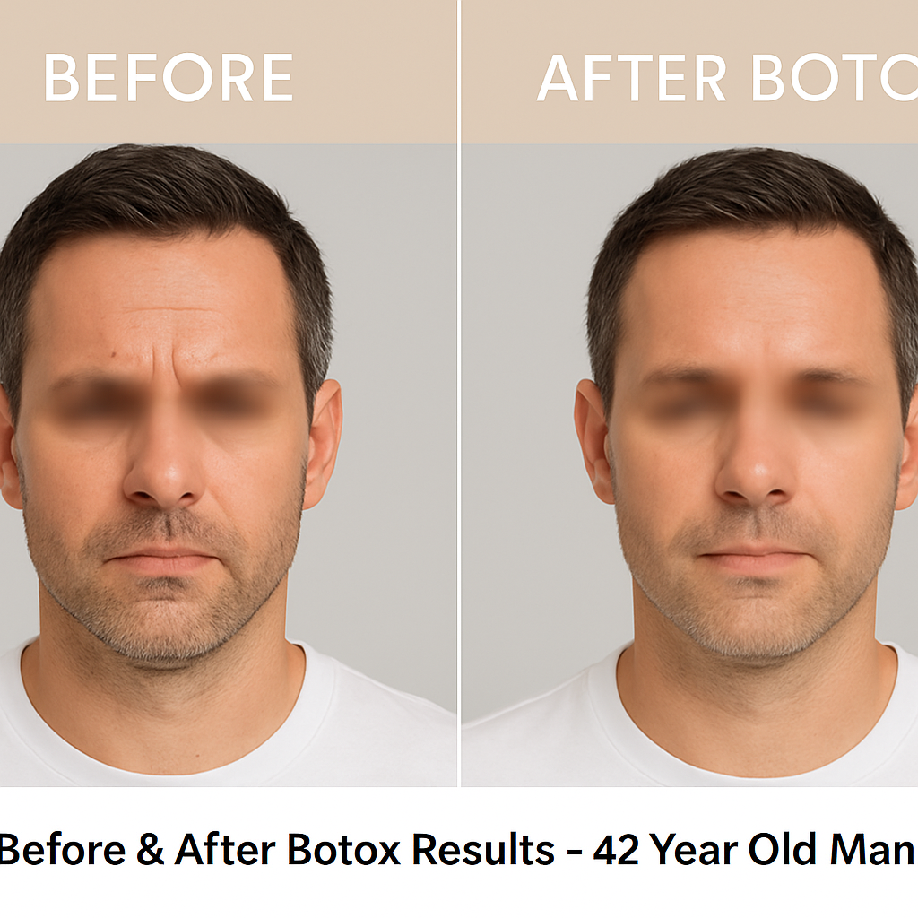 Before and after Botox treatment for David R.